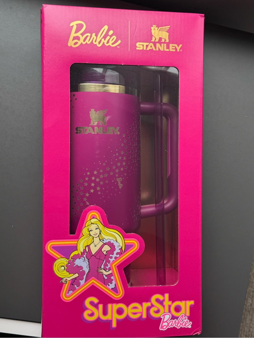 Stanley x Barbie '70s Superstar Purple Pink 40 Oz Quencher Tumbler NIB Ltd Ed - Picture 14 of 14